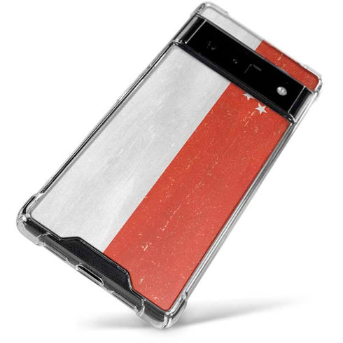 Singapore Flag Distressed Google Pixel 6 Clear Case